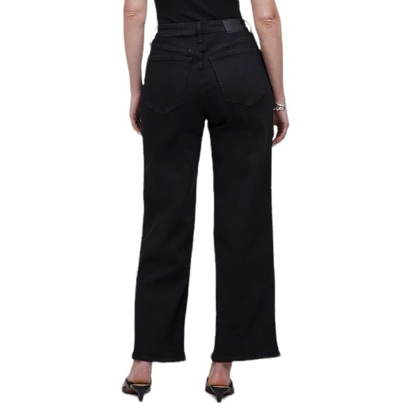 Madewell The Curvy Perfect Wide Leg Jean in Black Rinse Wash - Picture 4 of 14
